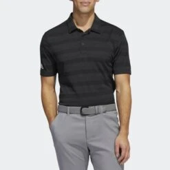 Adidas Golf Black Stripe Golf Polo Shirt