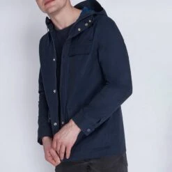 Navy Hooded Parka Jacket