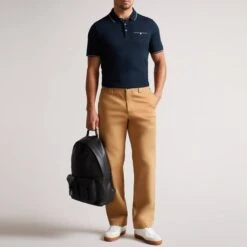 Ted Baker Navy Tortila Cotton Blend Polo Top -Schmuddelwedda 18243737 3