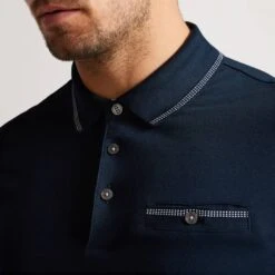 Ted Baker Navy Tortila Cotton Blend Polo Top -Schmuddelwedda 18243737 4
