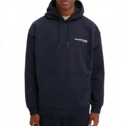 Scotch & Soda Navy Felpa Hooded Cotton Jumper