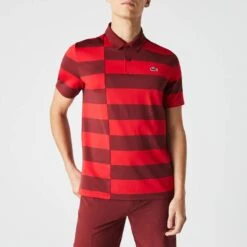 Lacoste Red Striped Polo Shirt