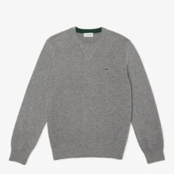 Lacoste Grey Crew Cashmere Blend Jumper -Schmuddelwedda 18249027 3