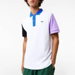 Lacoste White Colourblock Polo Shirt