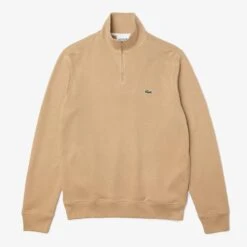 Lacoste Camel Half Zip Logo Sweatshirt -Schmuddelwedda 18249175 3