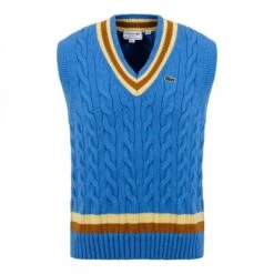 Lacoste Blue Cable Knit Sweater Vest