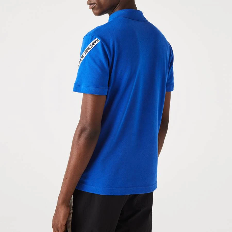 Lacoste Blue Strip Logo Polo Shirt 2 Lacoste Blue Strip Logo Polo Shirt - Image 2