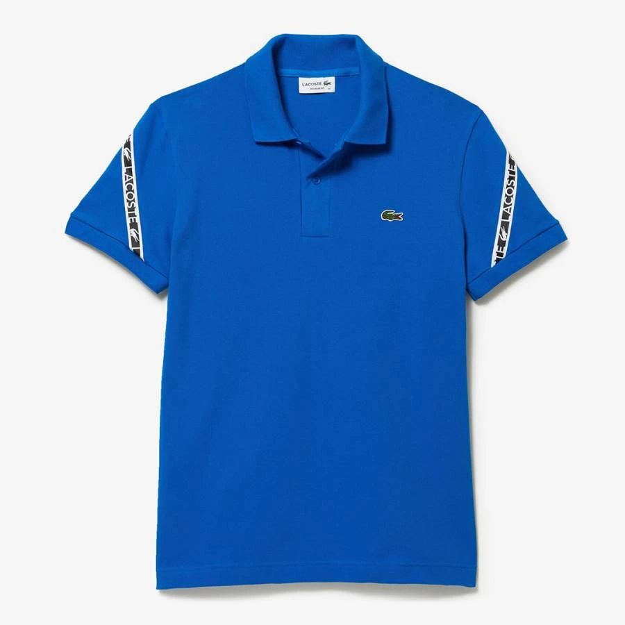 Lacoste Blue Strip Logo Polo Shirt 3 Lacoste Blue Strip Logo Polo Shirt - Image 3