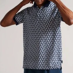 Ted Baker Blue Rebals Jacquard Polo