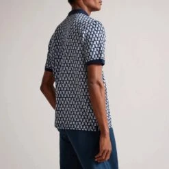 Ted Baker Blue Rebals Jacquard Polo -Schmuddelwedda 18253064 3
