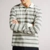 Ted Baker Grey Samhil Striped Cotton Polo Top