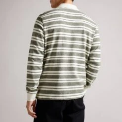 Ted Baker Grey Samhil Striped Cotton Polo Top -Schmuddelwedda 18253067 3