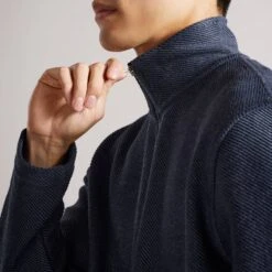 Ted Baker Blue Millom Half Zip Cotton Blend Jumper -Schmuddelwedda 18253388 4