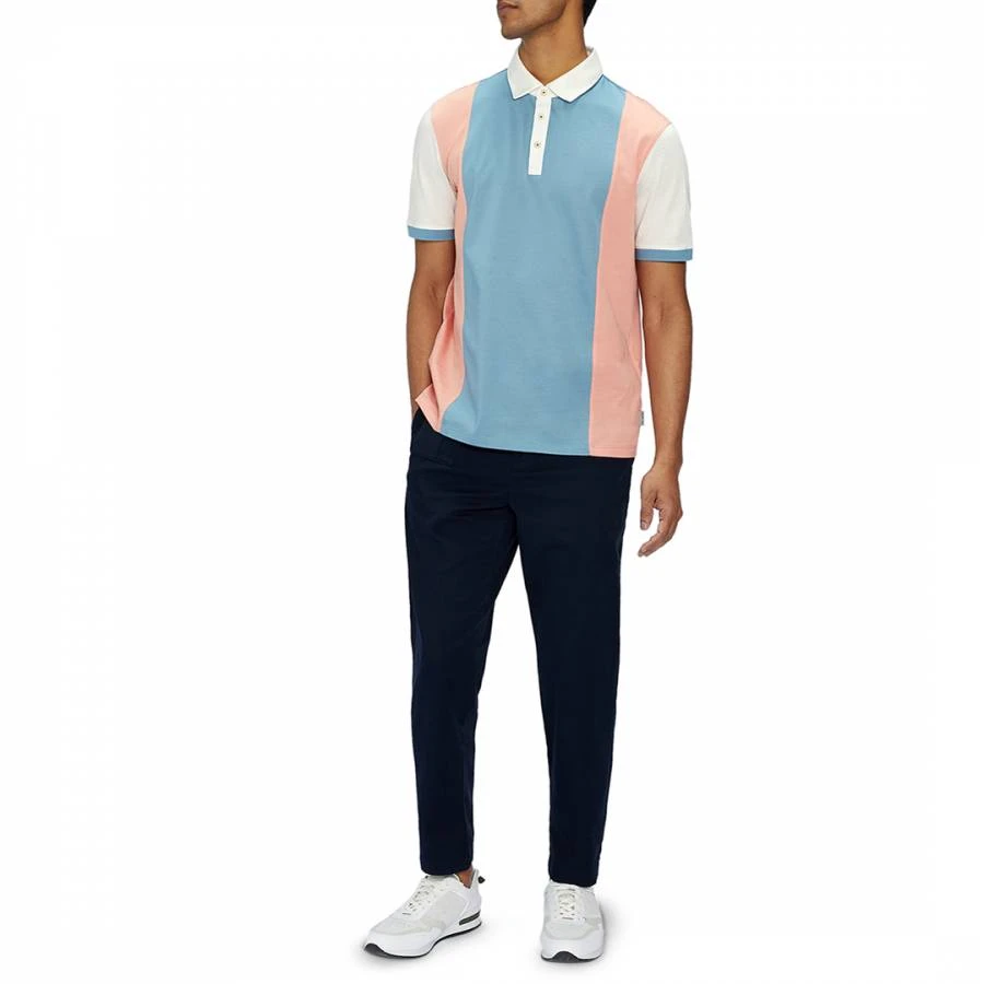 Ted Baker Multi Rays Colour Block Cotton Polo Shirt 3 Ted Baker Multi Rays Colour Block Cotton Polo Shirt - Image 3