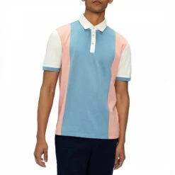 Ted Baker Multi Rays Colour Block Cotton Polo Shirt