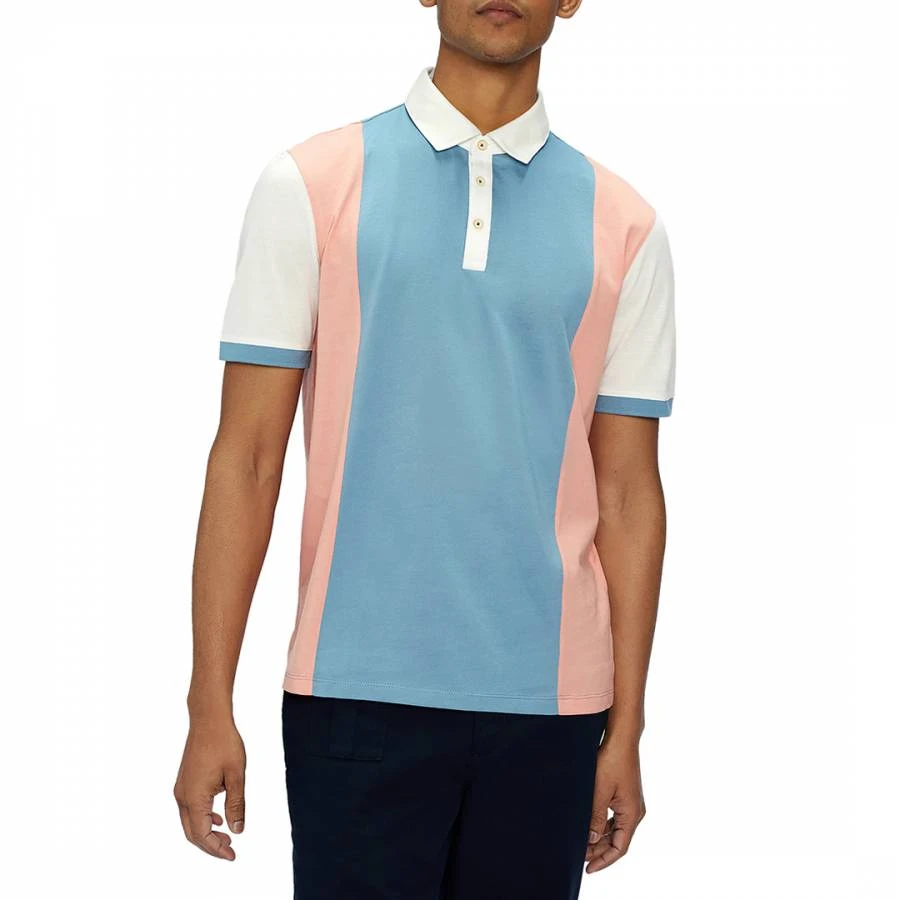 Ted Baker Multi Rays Colour Block Cotton Polo Shirt 1 Ted Baker Multi Rays Colour Block Cotton Polo Shirt