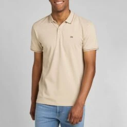 Tan Cotton Polo Top