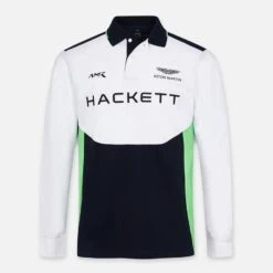 Hackett London White AMR Long Sleeve Cotton Blend Polo Shirt -Schmuddelwedda 18260520 4