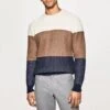 Hackett London Cream Colour Block Cashmere Blend Jumper