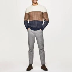 Hackett London Cream Colour Block Cashmere Blend Jumper -Schmuddelwedda 18260623 3