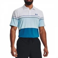 Under Armour Blue Colourblock Playoff Stretch Polo Shirt