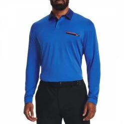 Under Armour Blue Playoff Pocket Stretch Polo Shirt