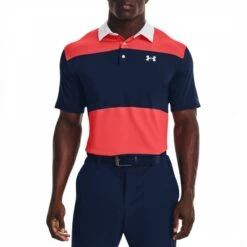 Under Armour Red/Navy Playoff Stretch Polo Shirt