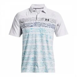 Under Armour Blue Stripe Iso Chill Stretch Polo Shirt -Schmuddelwedda 18262585 3