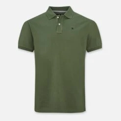 Hackett London Green Contrast Collar Cotton Polo Shirt