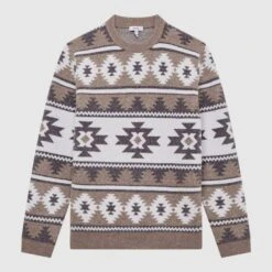 Reiss Beige Peak Pattern Wool Blend Jumper 7 Reiss Beige Peak Pattern Wool Blend Jumper -Schmuddelwedda 18264375 4