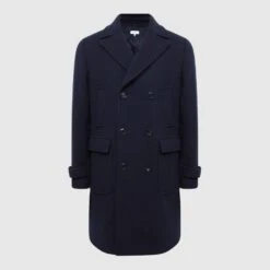 Reiss Navy Fall Wool Blend Longline Coat 7 Reiss Navy Fall Wool Blend Longline Coat -Schmuddelwedda 18264441 4