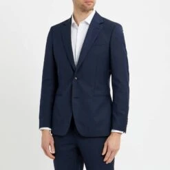 Reiss Navy Field Wool Blend Suit Jacket