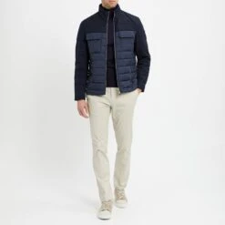 Reiss Navy Grant Contrast Quilted Jacket -Schmuddelwedda 18264791 3