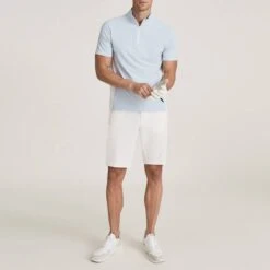Reiss Light Blue Wingfoot Funnel Neck Polo Shirt -Schmuddelwedda 18264894 3