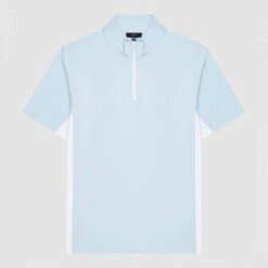 Reiss Light Blue Wingfoot Funnel Neck Polo Shirt -Schmuddelwedda 18264894 4