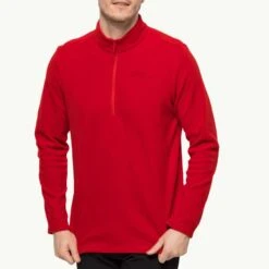 Jack Wolfskin Red Taunus 1/4 Zip Fleece