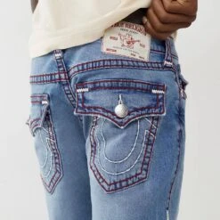 True Religion Light Blue Rocco Flap Pocket Slim Stretch Jeans -Schmuddelwedda 18279243 3