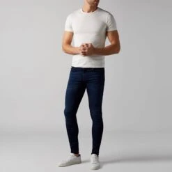 7 For All Mankind Deep Blue Ronnie Tapered Stretch Jeans -Schmuddelwedda 18289107 3