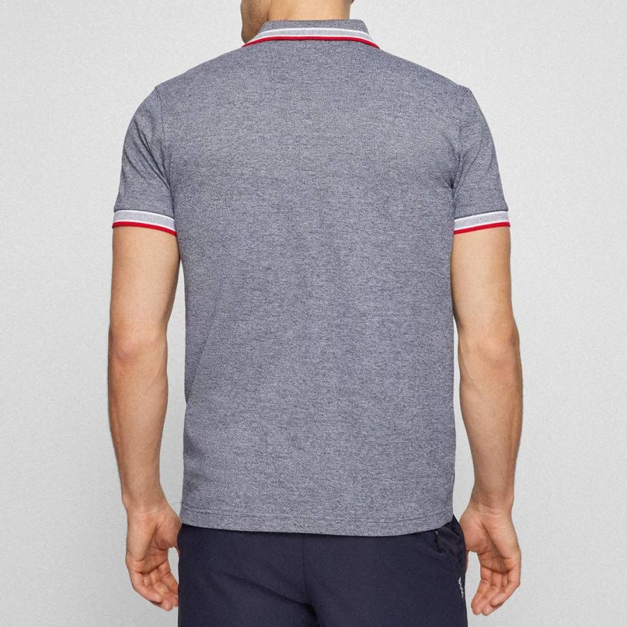 Boss Grey Paddy Contrast Trims Cotton Polo Shirt 2 Boss Grey Paddy Contrast Trims Cotton Polo Shirt - Image 2