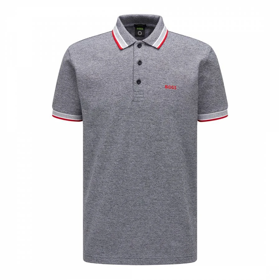 Boss Grey Paddy Contrast Trims Cotton Polo Shirt 3 Boss Grey Paddy Contrast Trims Cotton Polo Shirt - Image 3