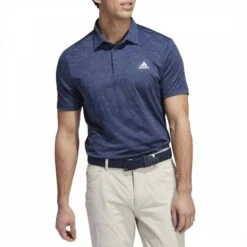 Adidas Golf Navy Jacquard Polo Shirt