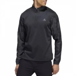 Adidas Golf Black Golf Spatter Print 1/4 Zip Pullover
