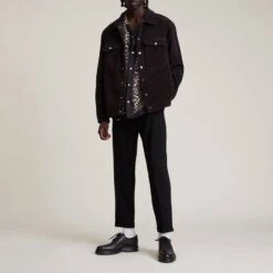 AllSaints Black Castleford Cotton Over Shirt -Schmuddelwedda 18331919 3