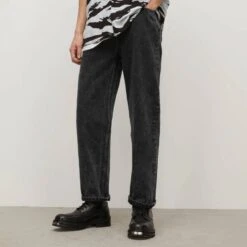 AllSaints Washed Black Reeves Straight Jeans