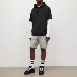 AllSaints Black Hunter Sleeveless Cotton Hoodie -Schmuddelwedda 18332003 3