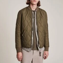 AllSaints Khaki Caldy Reversible Jacket