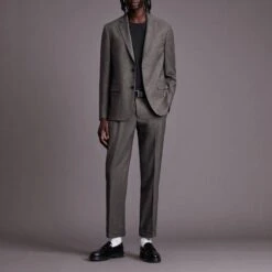 AllSaints Grey Ren Single Breasted Wool Blend Blazer -Schmuddelwedda 18332206 3