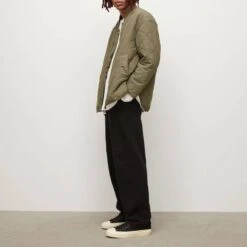 AllSaints Khaki Jiro Quilted Cotton Blend Jacket -Schmuddelwedda 18332256 3