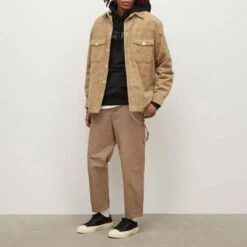 AllSaints Tan Ashi Check Cotton Jacket -Schmuddelwedda 18332264 3