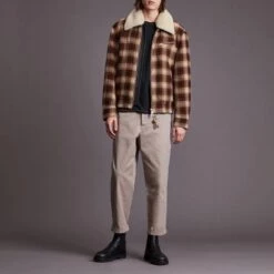 AllSaints Red Murphy Check Wool Blend Jacket -Schmuddelwedda 18332301 3